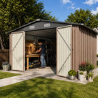10x12 Metal Shed, Brown