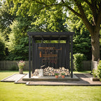 6x8 Metal Storage Shed with 7x8 Pergola Covered Porch