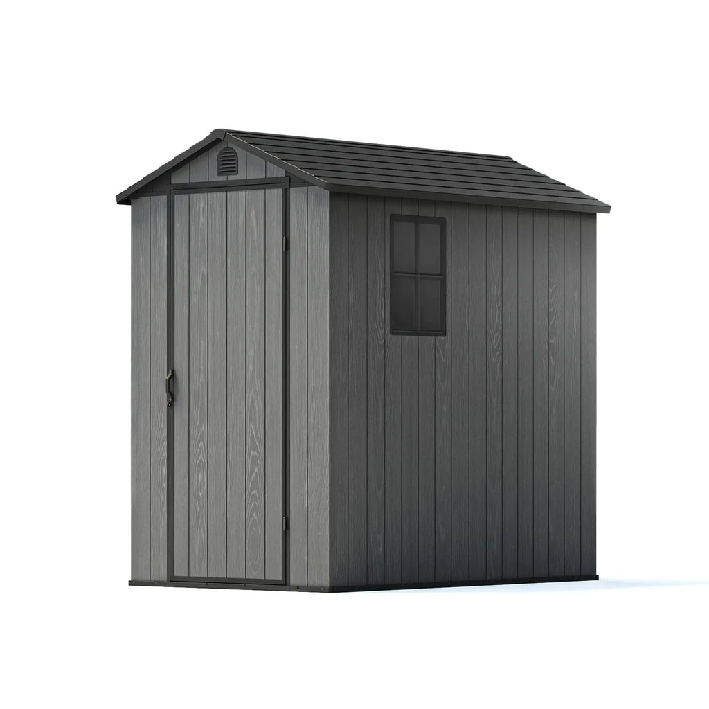 Fit-it 4x6 Plastic Storage Shed for Bike, Dark Gray