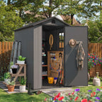 Fit-it 4x6 Plastic Storage Shed for Bike, Dark Gray