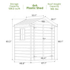 6x4 Plastic Storage Shed with Floor