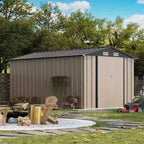 8x12 Metal Storage Shed, Brown