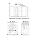 Kick-it 8x6 Plastic Storage Shed with Floor, Gray White