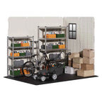 Kick-it 8x6 Plastic Storage Shed with Floor, Gray White