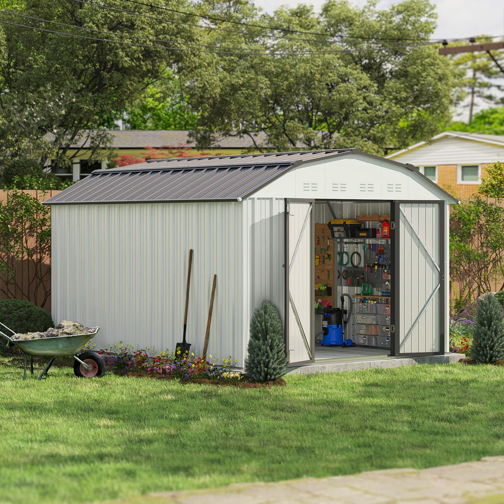 10x12 Barn Style Metal Shed with Gambrel Roof