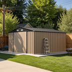 10x12 Metal Shed, Brown