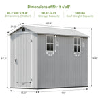 Fit-it 4x8 Plastic Storage with Floor, Gray