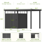 6x8 Metal Storage Shed with 7x8 Pergola Covered Porch