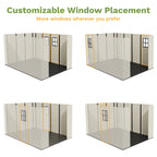 Kick-it 8x10 Plastic Storage Shed with Floor and Windows, Gray White