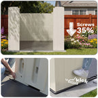 Kick-it 8x10 Plastic Storage Shed with Floor and Windows, Gray White