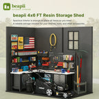 Fit-it 4x6 Plastic Storage Shed for Bike, Dark Gray
