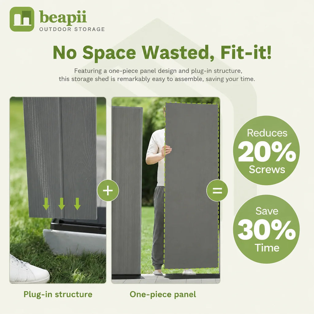 Fit-it 4x6 Plastic Storage Shed for Bike, Dark Gray