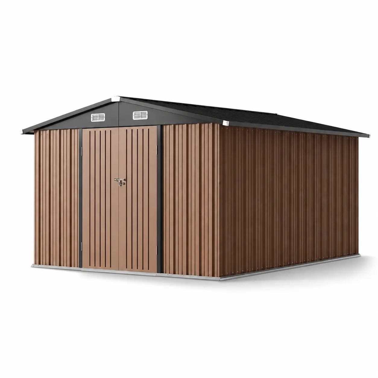 10x12 Metal Shed, Brown