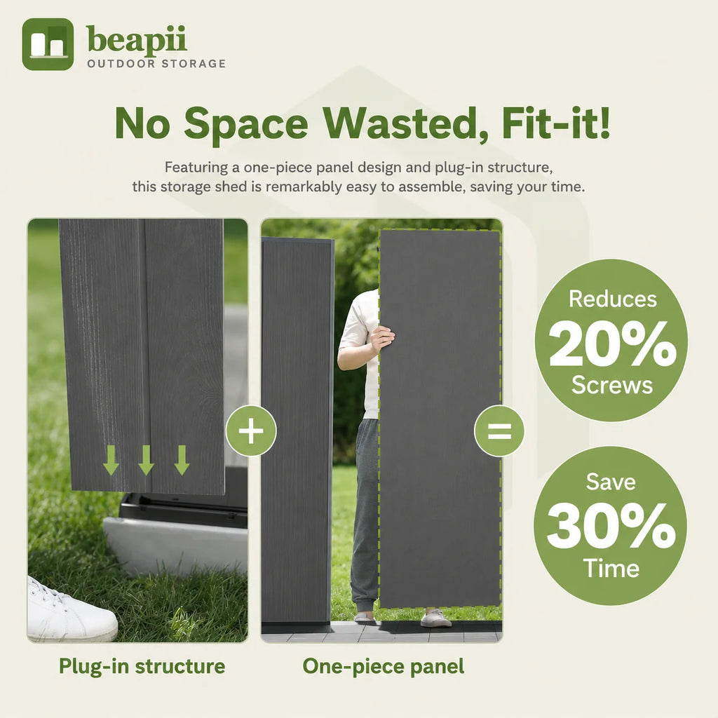 Fit-it 4x8 Plastic Storage with Floor, Gray