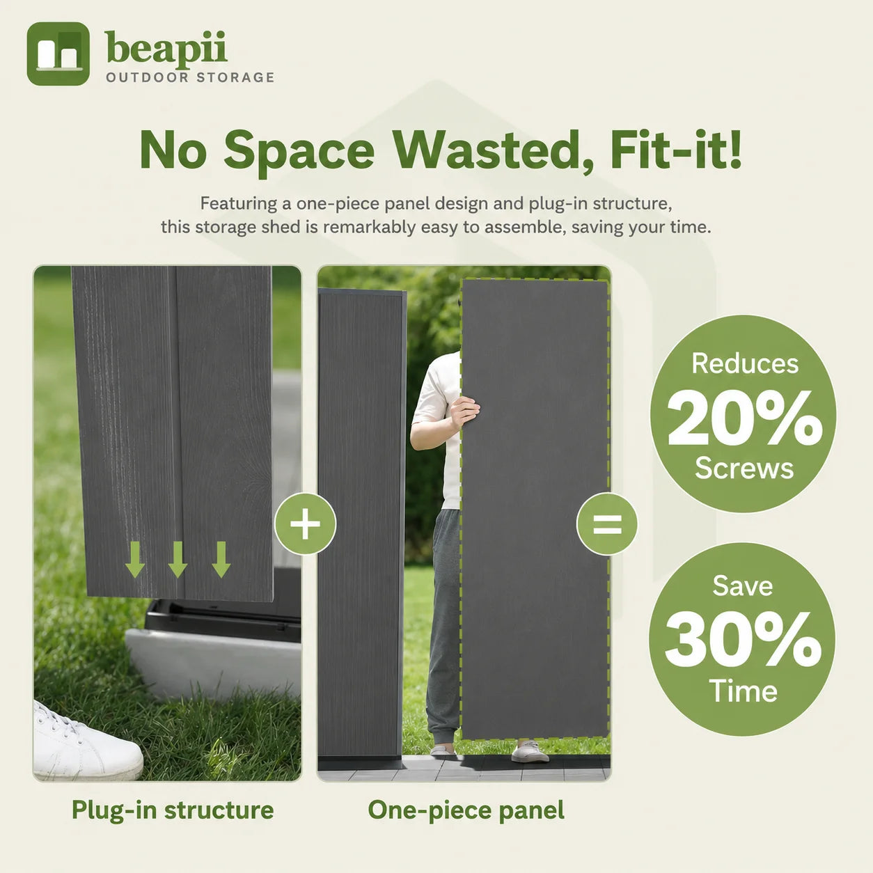 Fit-it 4x8 Plastic Storage with Floor, Gray