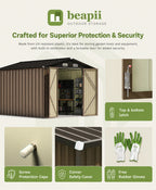 10x12 Metal Shed, Brown