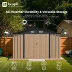 10x12 Metal Shed, Brown