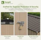 8x12 Metal Storage Shed, Brown