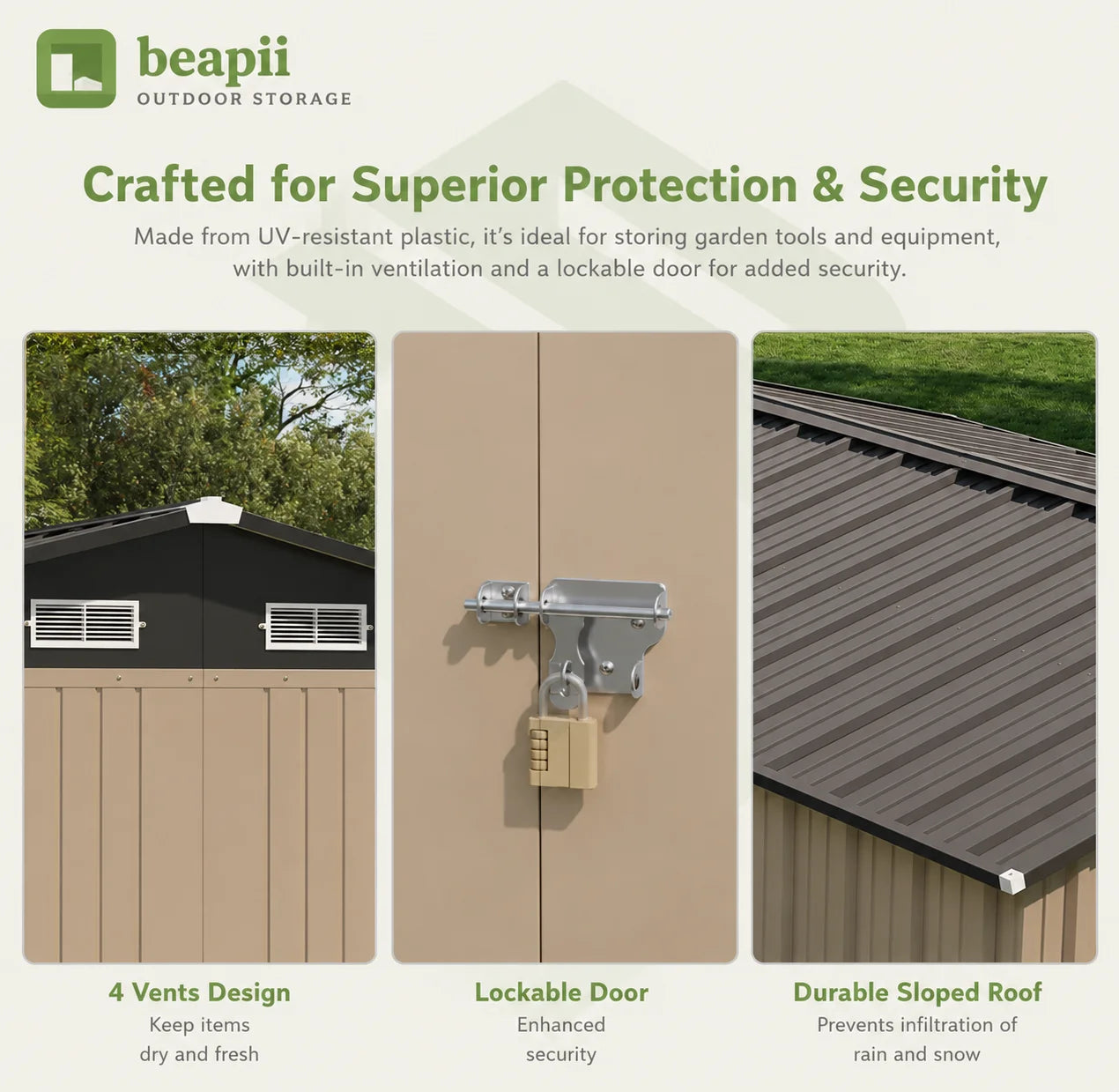 8x12 Metal Storage Shed, Brown